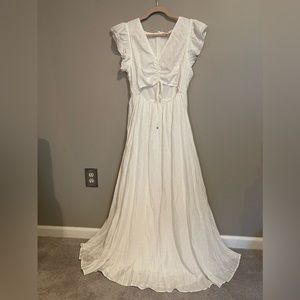 White Peekaboo Maxi Dress